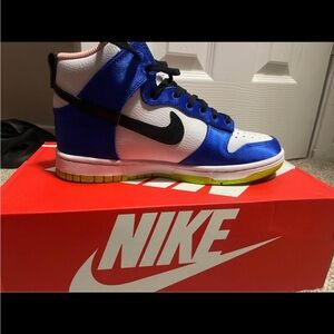 Nike Red and White Dunk High Box